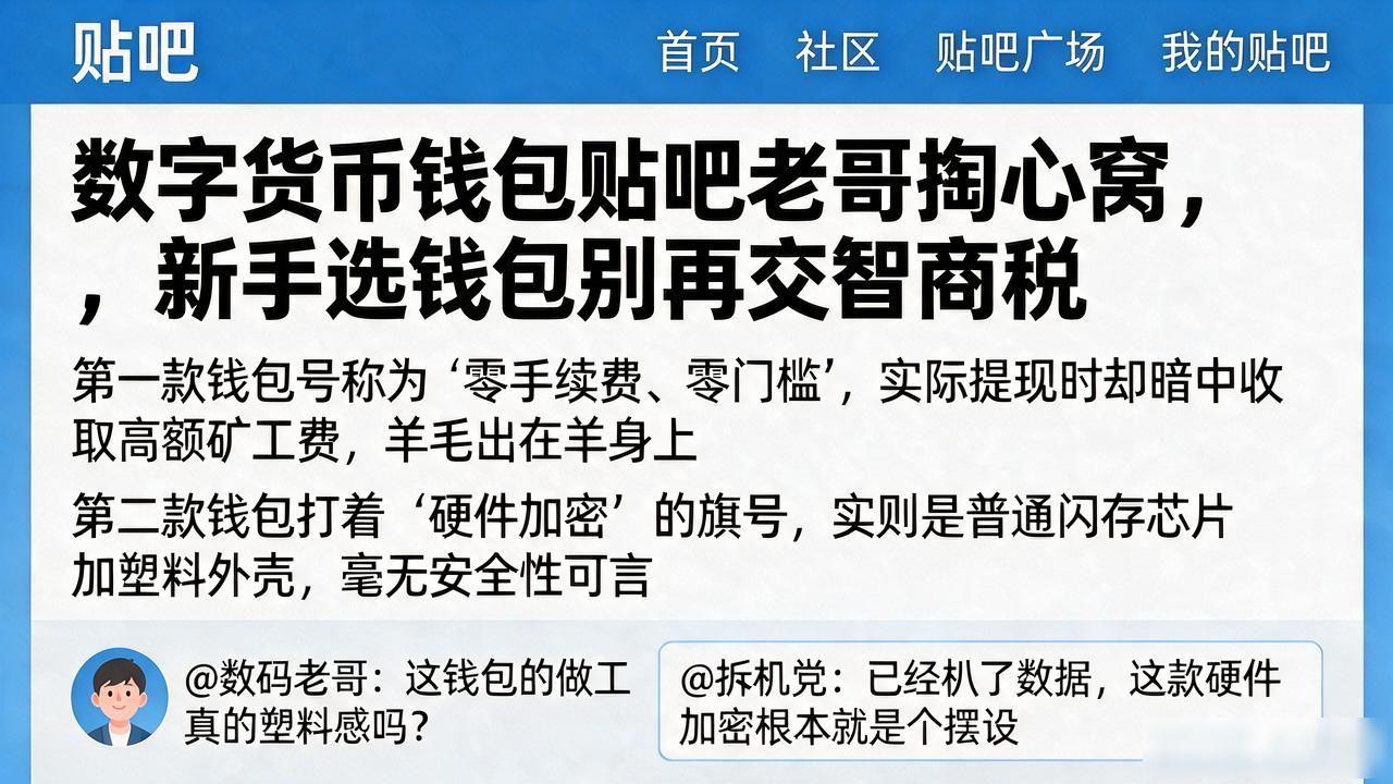 数字货币钱包贴吧老哥掏心窝，新手选钱包别再交智商税