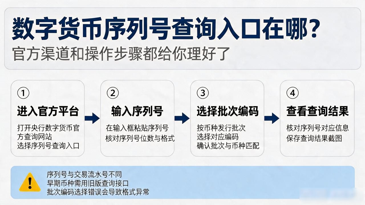 数字货币序列号查询入口在哪？官方渠道和操作步骤都给你理好了