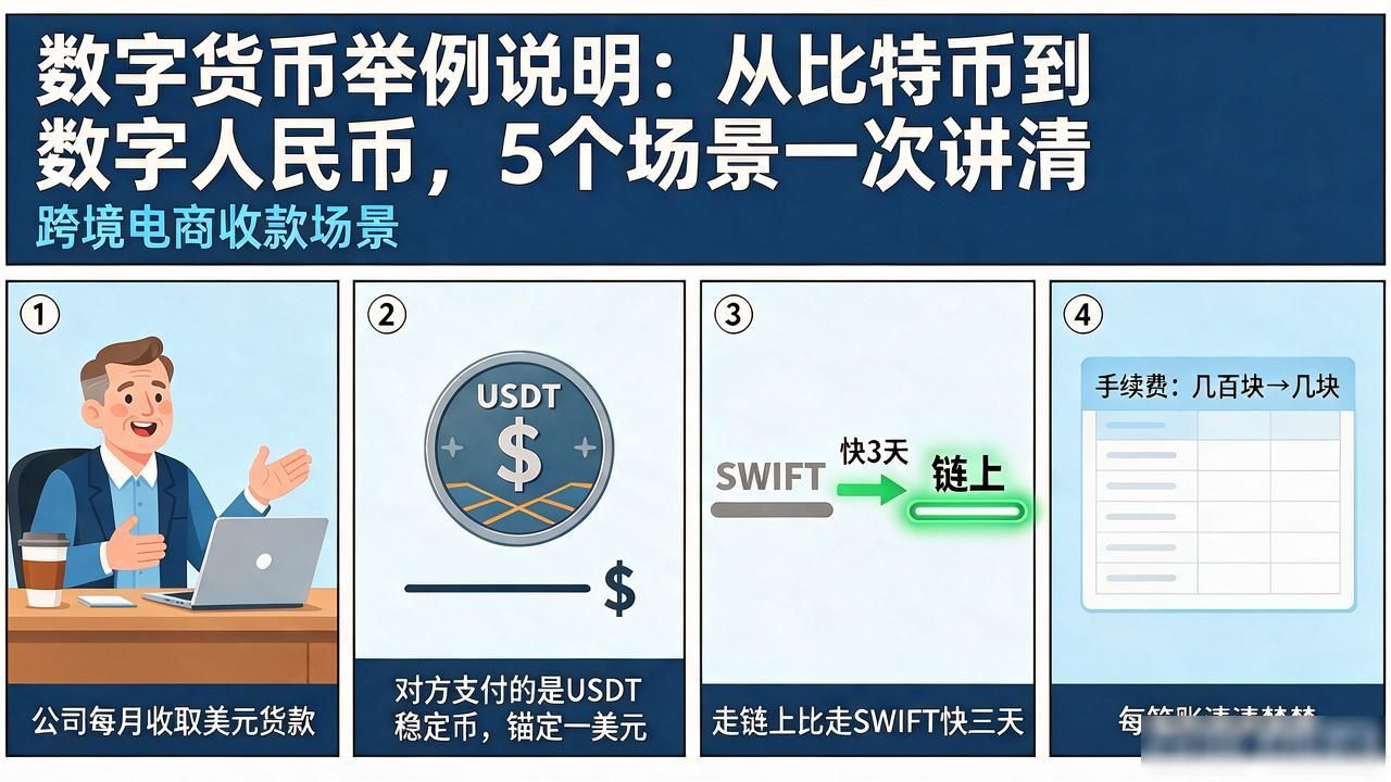 数字货币举例说明：从比特币到数字人民币，5个场景一次讲清