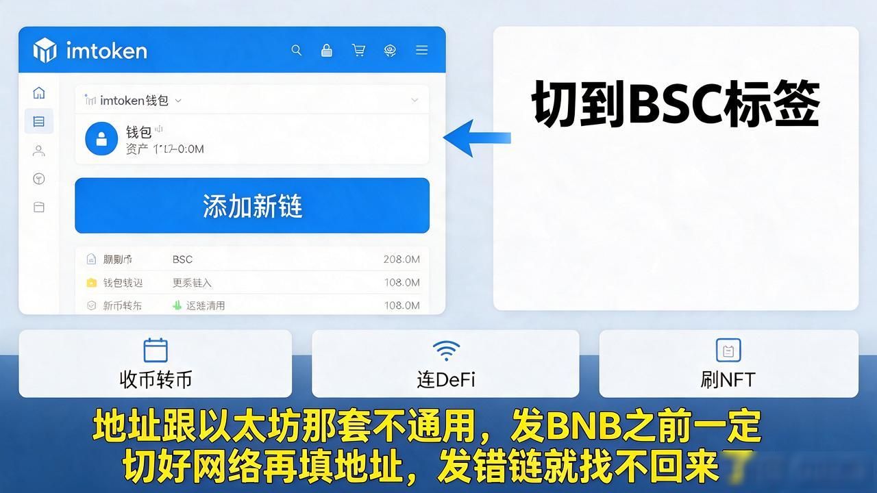 imtoken钱包添加BSC链教程，两分钟搞定币安网络