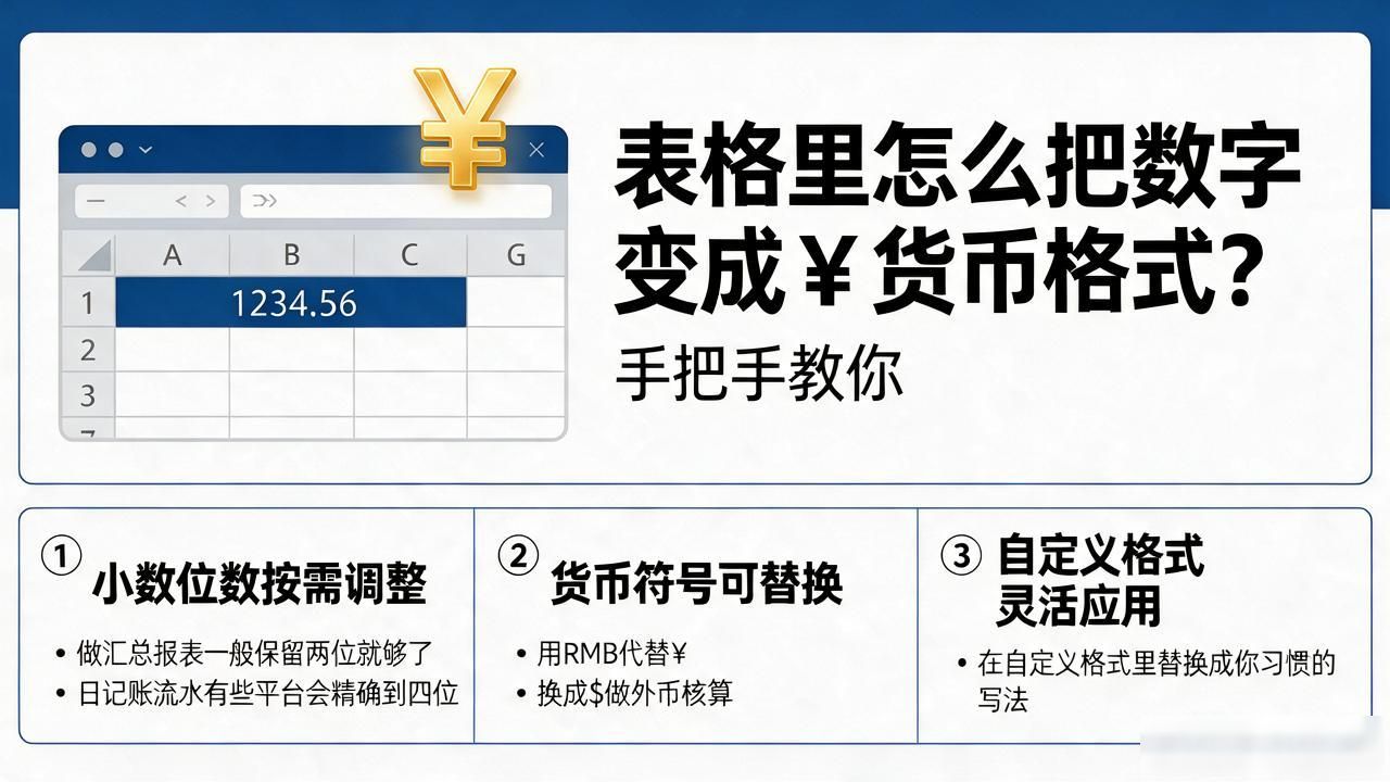 worf表格里怎么把数字变成¥货币格式？手把手教你