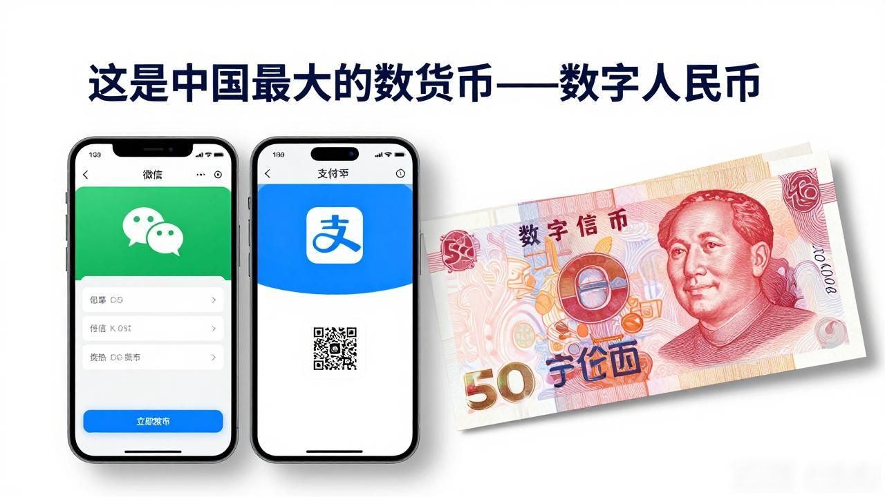 中国最大的数字货币是数字人民币吗_中国最大数字货币_数字人民币与微信支付宝的本质区别