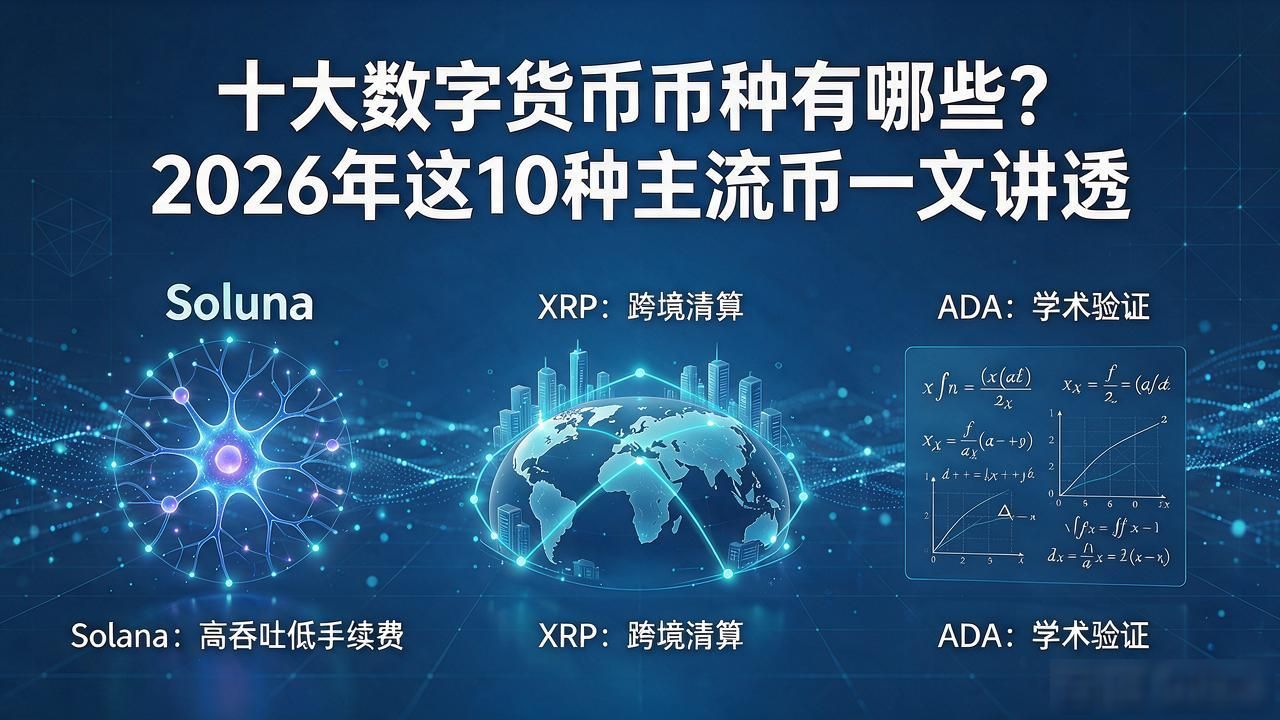 十大数字货币币种有哪些？2026年这10种主流币一文讲透