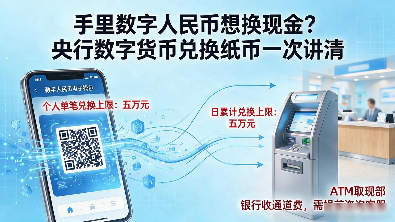 手里数字人民币想换现金？央行数字货币兑换纸币一次讲清