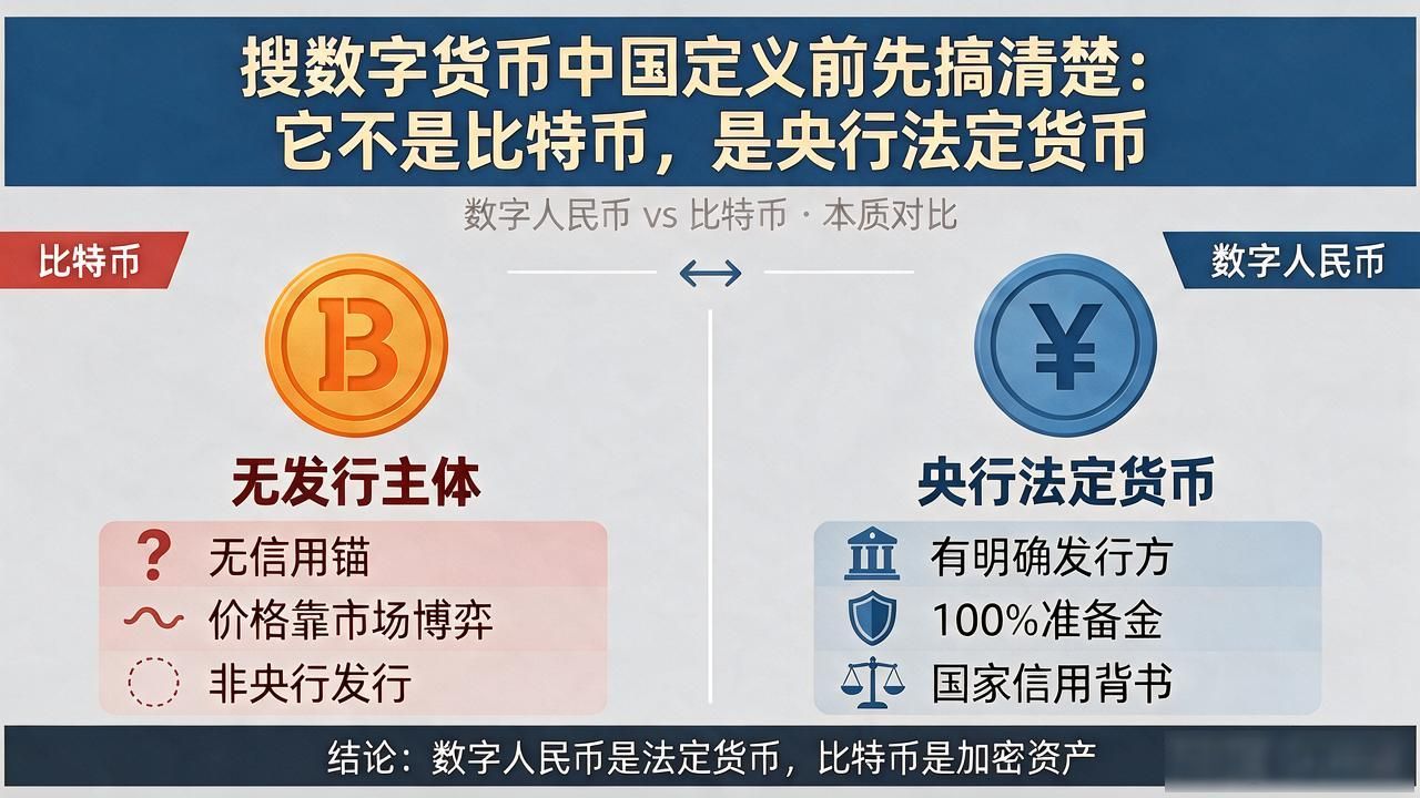 数字货币中国定义_数字人民币e-CNY法定货币定义_中国央行数字货币与比特币区别