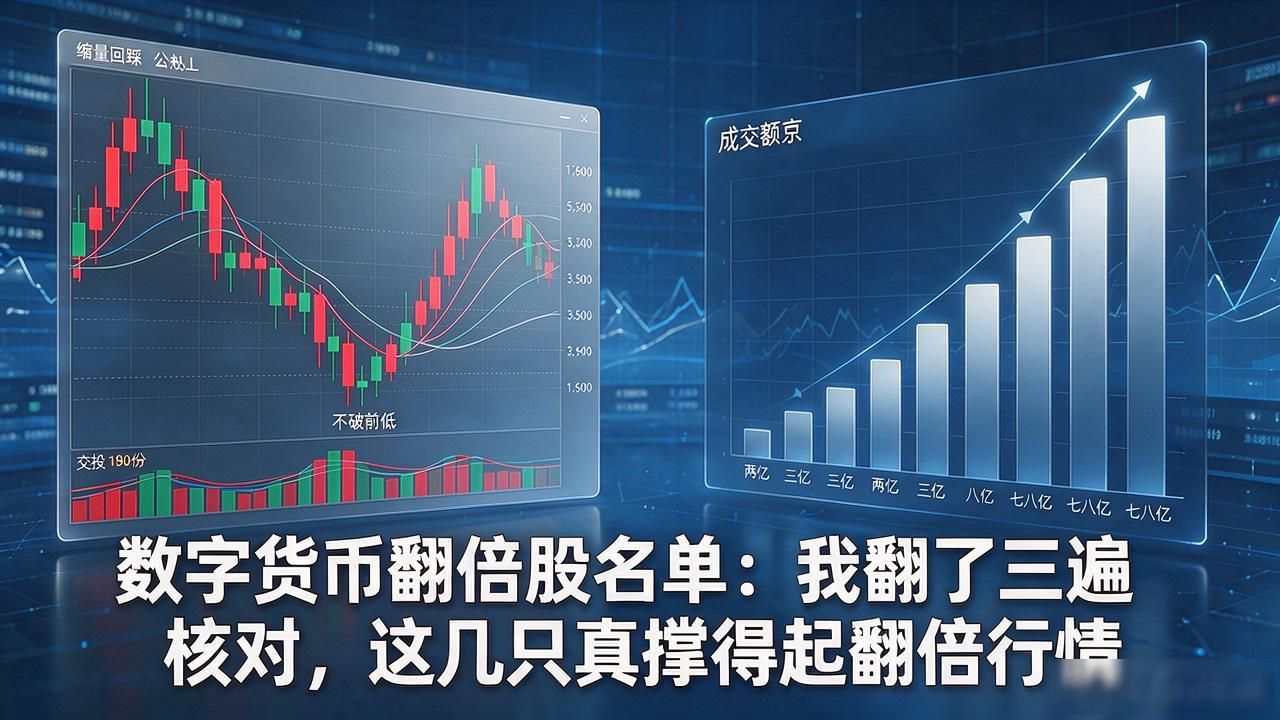 数字货币翻倍股名单：我翻了三遍核对，这几只真撑得起翻倍行情