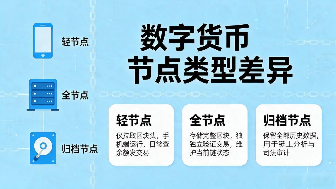 全节点轻节点归档节点区别_数字货币节点搭建硬件要求_数字货币节点常识