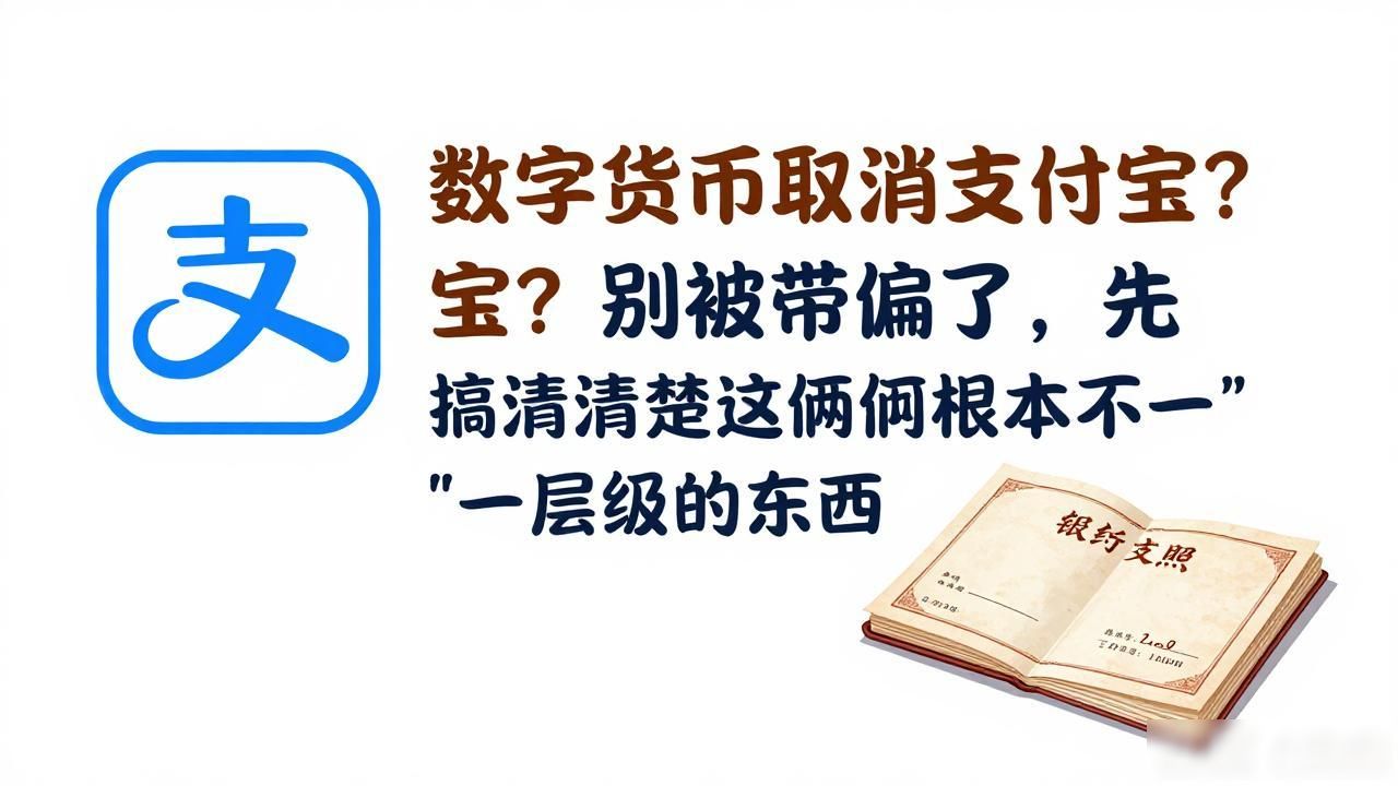 数字货币取消支付宝？别被带偏了，先搞清楚这俩根本不是一个层级的东西