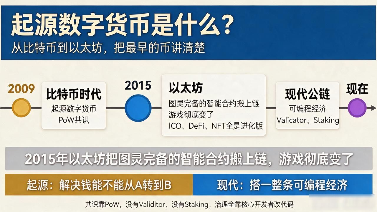 起源数字货币是什么？从比特币到以太坊，把最早的币讲清楚