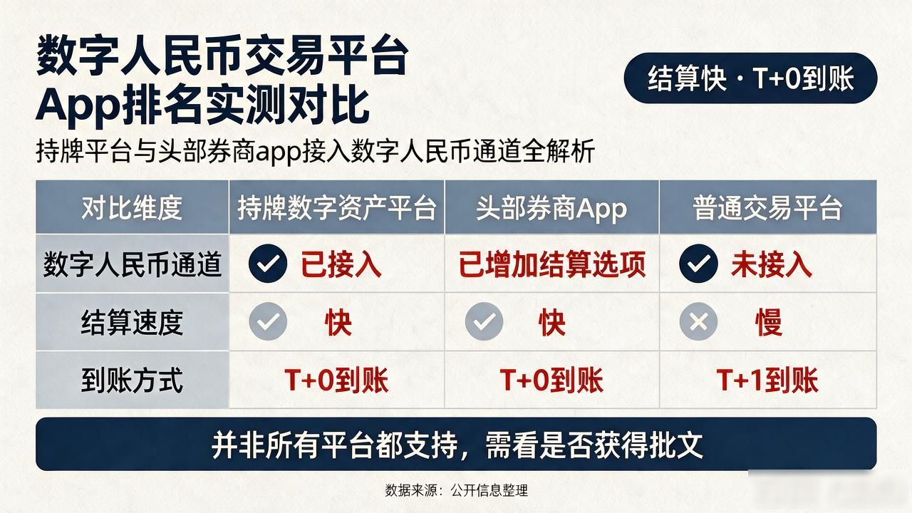 数字人民币交易平台app排名，主流几款实测对比帮你选对不纠结
