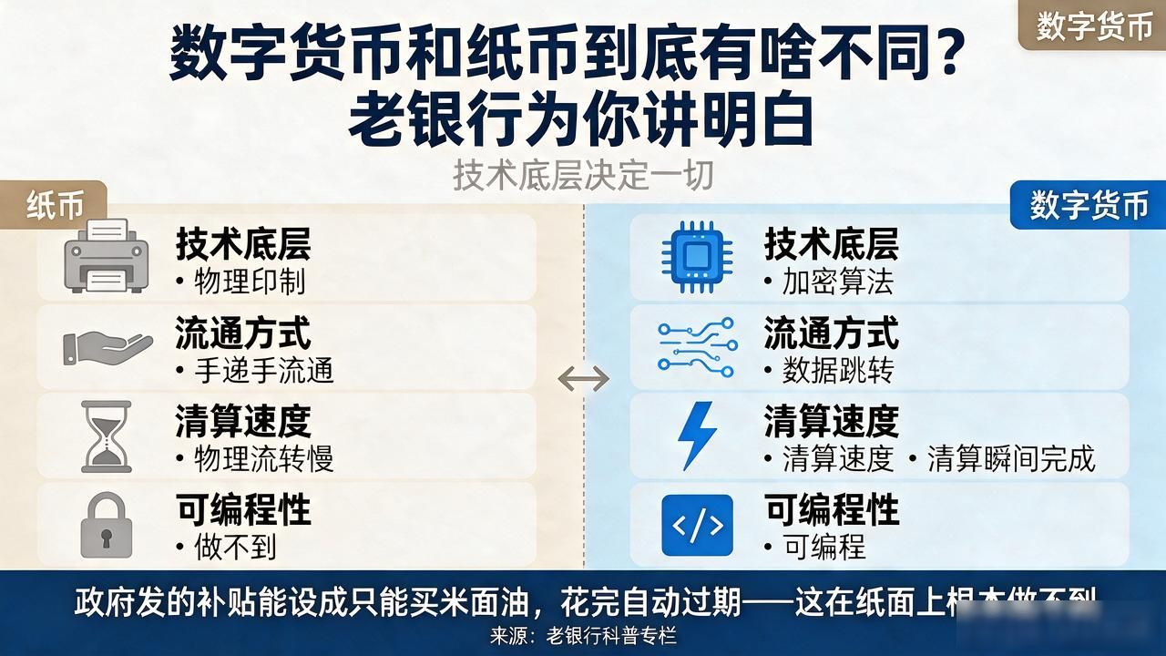数字货币和纸币到底有啥不同？老银行为你讲明白