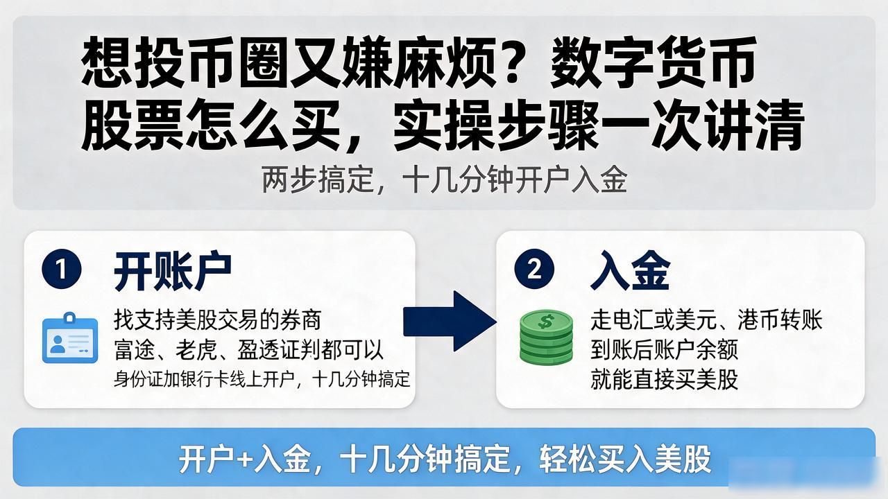 想投币圈又嫌麻烦？数字货币股票怎么买，实操步骤一次讲清